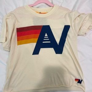 Aviator Nation ivory tee